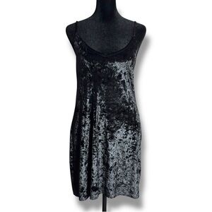 Hollister Black Velvet Sleeveless Adjustable Straps Soft Mini Slip Dress